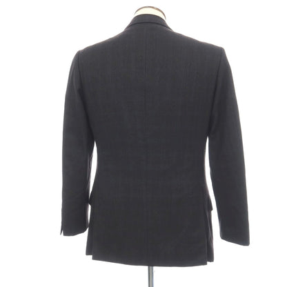 【中古】キートン Kiton SUPER150’S ウール チェック 3B テーラードジャケット チャコールグレーxブルー【サイズ50】【 状態ランクD 】【 メンズ 】