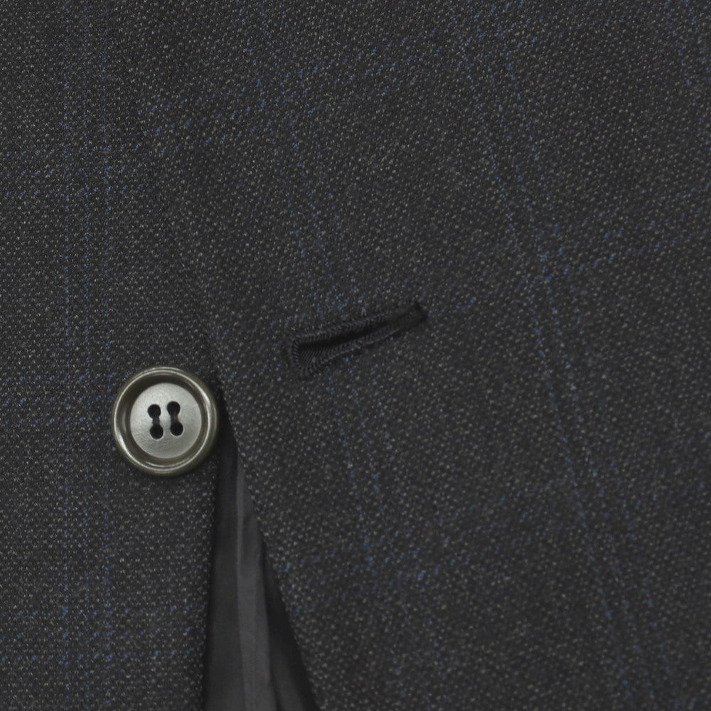 【中古】キートン Kiton SUPER150’S ウール チェック 3B テーラードジャケット チャコールグレーxブルー【サイズ50】【 状態ランクD 】【 メンズ 】