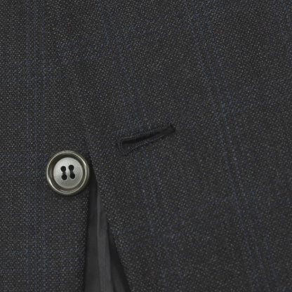 【中古】キートン Kiton SUPER150’S ウール チェック 3B テーラードジャケット チャコールグレーxブルー【サイズ50】【 状態ランクD 】【 メンズ 】