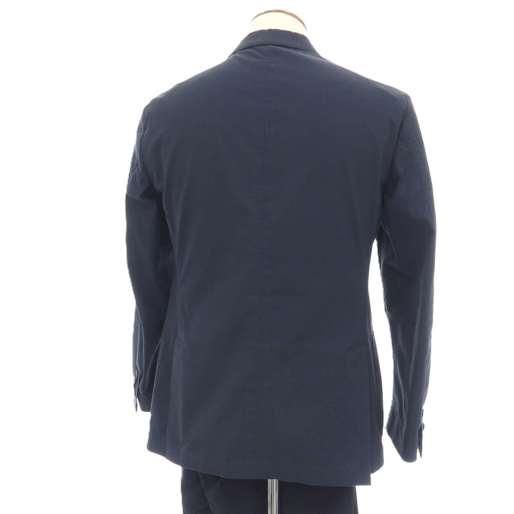 【中古】ラルディーニ LARDINI easy wear コットンポリウレタン 3つボタンスーツ セットアップ ネイビー【サイズ46 REG】【 状態ランクD 】【 メンズ 】