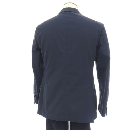 【中古】ラルディーニ LARDINI easy wear コットンポリウレタン 3つボタンスーツ セットアップ ネイビー【サイズ46 REG】【 状態ランクD 】【 メンズ 】