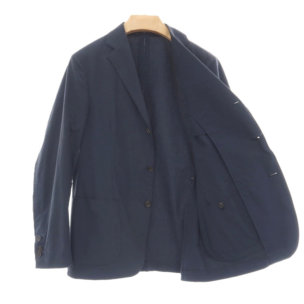 【中古】ラルディーニ LARDINI easy wear コットンポリウレタン 3つボタンスーツ セットアップ ネイビー【サイズ46 REG】【 状態ランクD 】【 メンズ 】
