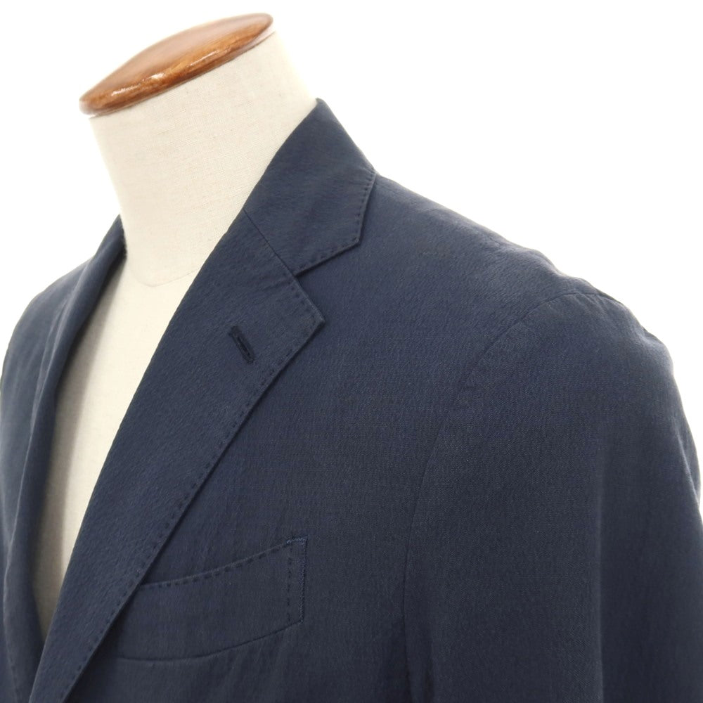 【中古】ラルディーニ LARDINI easy wear コットンポリウレタン 3つボタンスーツ セットアップ ネイビー【サイズ46 REG】【 状態ランクD 】【 メンズ 】