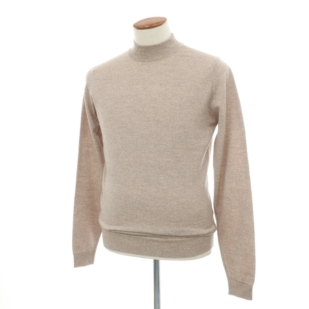 【中古】ジョンスメドレー JOHN SMEDLEY ハイゲージ ウール モックネック プルオーバーニット ベージュ【サイズM】【 状態ランクB 】【 メンズ 】