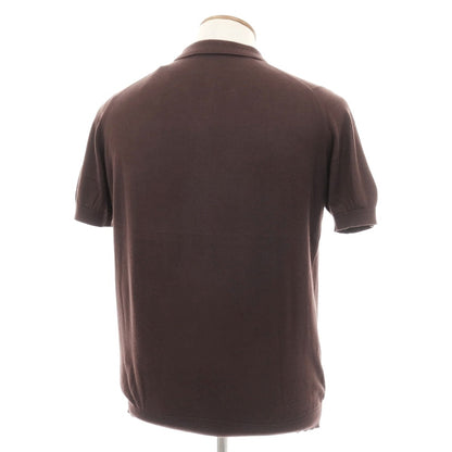 【中古】ジョンスメドレー JOHN SMEDLEY ハイゲージ シーアイランドコットン 半袖 ポロニット ブラウン【サイズM】【 状態ランクB 】【 メンズ 】