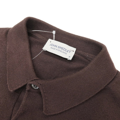 【中古】ジョンスメドレー JOHN SMEDLEY ハイゲージ シーアイランドコットン 半袖 ポロニット ブラウン【サイズM】【 状態ランクB 】【 メンズ 】