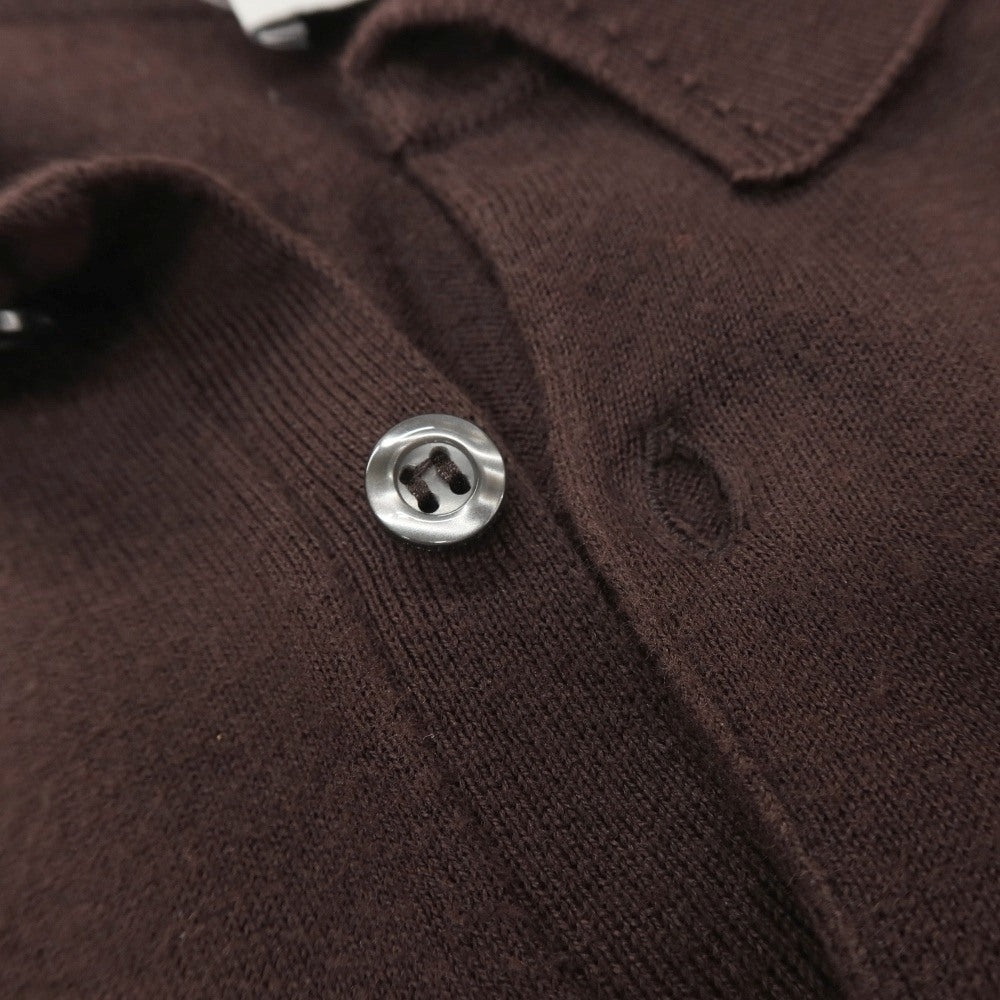 【中古】ジョンスメドレー JOHN SMEDLEY ハイゲージ シーアイランドコットン 半袖 ポロニット ブラウン【サイズM】【 状態ランクB 】【 メンズ 】