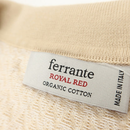 【中古】フェランテ（ウエア） ferrante ROYAL RED オーガニックコットン スキッパー 半袖 ポロニット ベージュxホワイト【サイズ50】【 状態ランクB 】【 メンズ 】