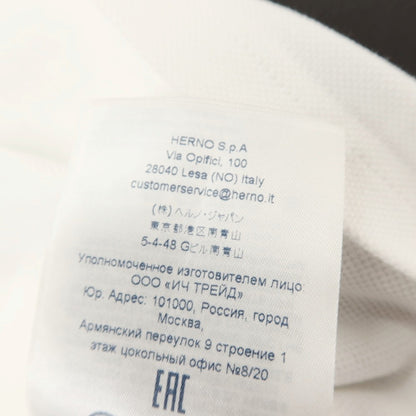 【中古】ヘルノ Herno 鹿の子調コットン クルーネック 半袖Ｔシャツ ホワイト【サイズ48】【 状態ランクB 】【 メンズ 】