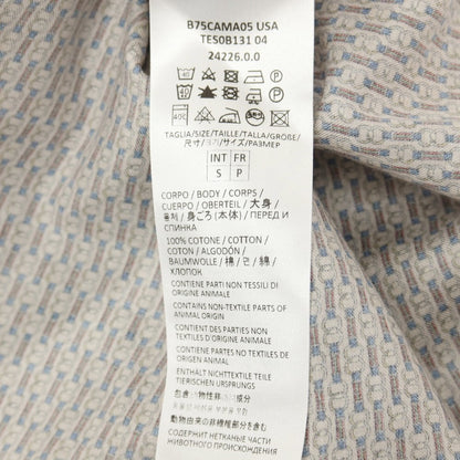 【中古】イレブンティ eleventy コットン 総柄 プリント ワイドカラー カジュアルシャツ ブラウン系【サイズS】【 状態ランクB 】【 メンズ 】