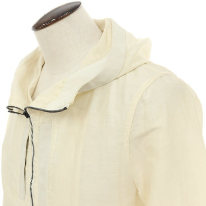 【中古】ジョルジオアルマーニ GIORGIO ARMANI リネンシルク ダブルジップ フーデッドブルゾン クリーム【サイズ50】【 状態ランクD 】【 メンズ 】