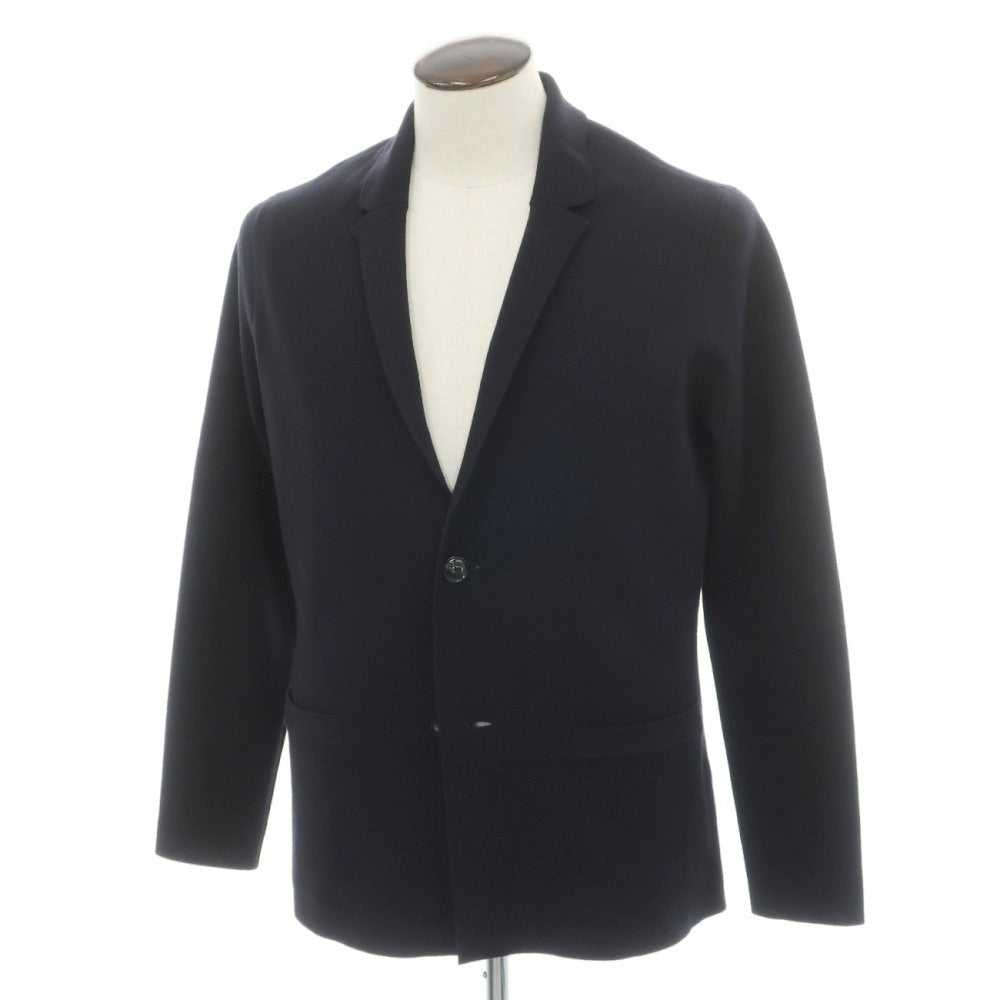【中古】エンポリオ アルマーニ EMPORIO ARMANI ウールナイロンポリウレタン ジャケット型 2B カーディガン ネイビー【サイズ52】【 状態ランクB 】【 メンズ 】