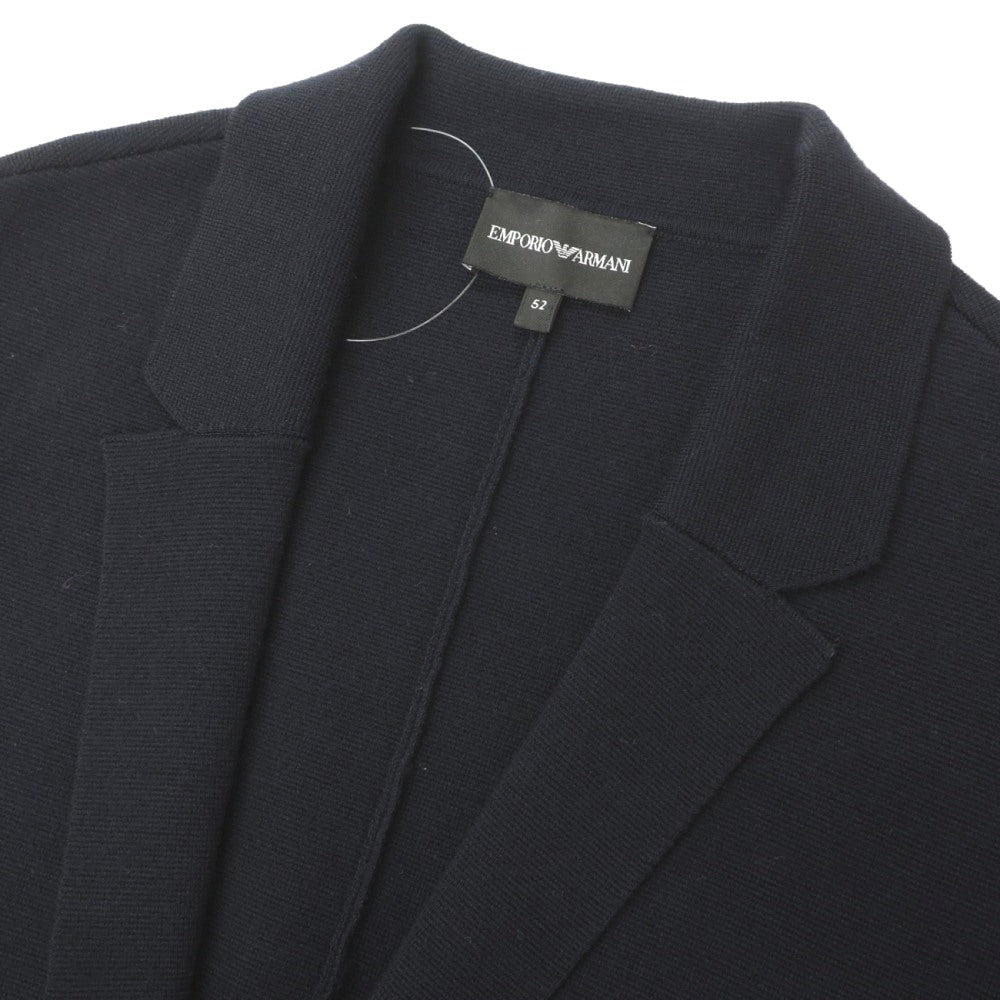 【中古】エンポリオ アルマーニ EMPORIO ARMANI ウールナイロンポリウレタン ジャケット型 2B カーディガン ネイビー【サイズ52】【 状態ランクB 】【 メンズ 】
