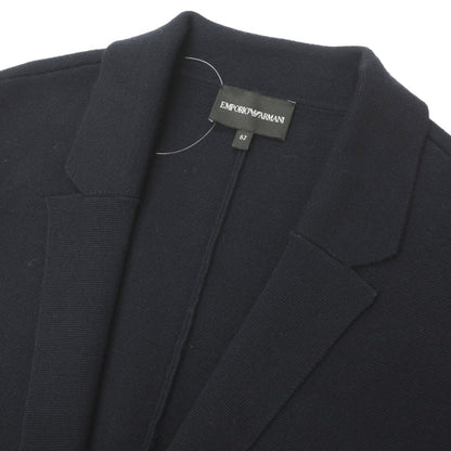 【中古】エンポリオ アルマーニ EMPORIO ARMANI ウールナイロンポリウレタン ジャケット型 2B カーディガン ネイビー【サイズ52】【 状態ランクB 】【 メンズ 】