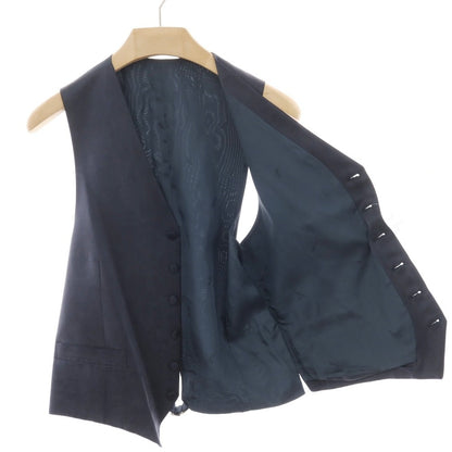【中古】ヴァレンティノ ガラヴァーニ Valentino Garavani シルク ドレス系ジレ ベスト ネイビー【サイズ50】【 状態ランクC 】【 メンズ 】