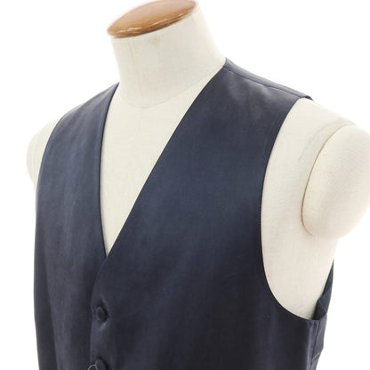 【中古】ヴァレンティノ ガラヴァーニ Valentino Garavani シルク ドレス系ジレ ベスト ネイビー【サイズ50】【 状態ランクC 】【 メンズ 】