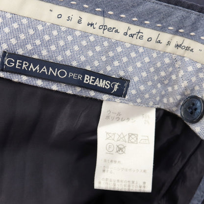 【中古】ジェルマーノ GERMANO BEAMS F別注 ストレッチ ウール ドレススラックスパンツ ネイビー【サイズ50】【 状態ランクB 】【 メンズ 】