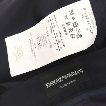 【中古】エンポリオ アルマーニ EMPORIO ARMANI ウール グレンチェック ドレススラックスパンツ ダークネイビー【サイズ50】【 状態ランクB 】【 メンズ 】