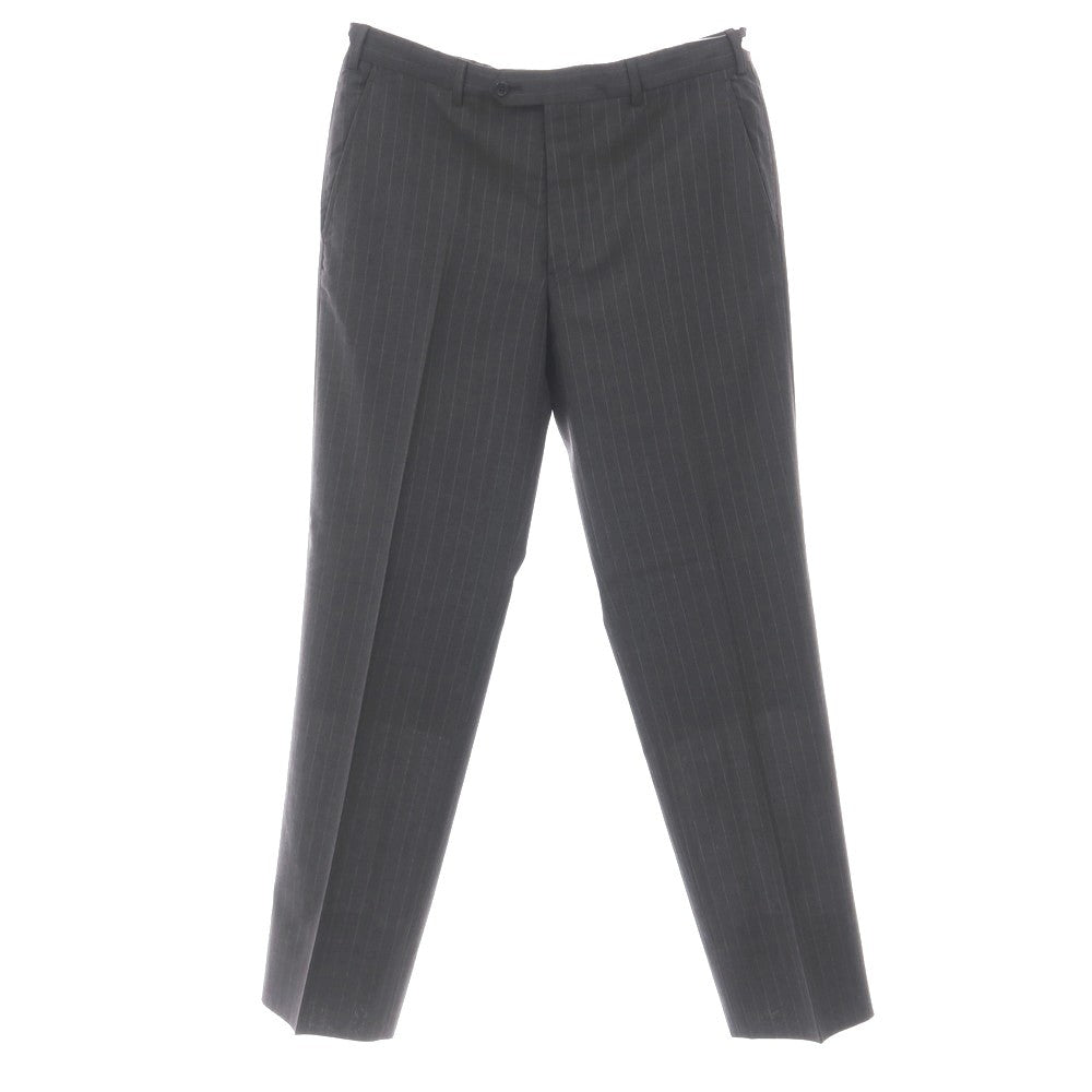 【中古】アルマーニ コレッツォーニ ARMANI COLLEZIONI ウール ピンストライプ ドレススラックスパンツ グレーxホワイト【サイズ50】【 状態ランクC 】【 メンズ 】