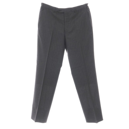 【中古】アルマーニ コレッツォーニ ARMANI COLLEZIONI ウール ピンストライプ ドレススラックスパンツ グレーxホワイト【サイズ50】【 状態ランクC 】【 メンズ 】