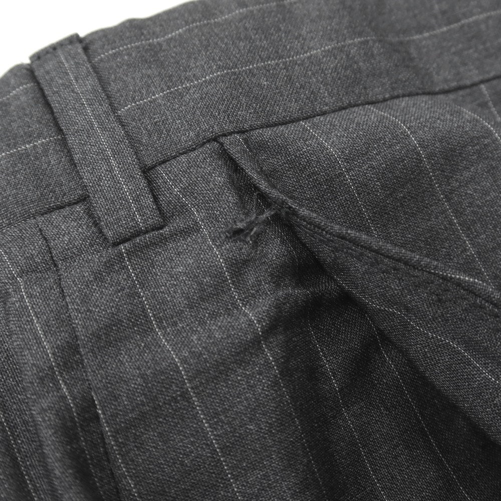 【中古】アルマーニ コレッツォーニ ARMANI COLLEZIONI ウール ピンストライプ ドレススラックスパンツ グレーxホワイト【サイズ50】【 状態ランクC 】【 メンズ 】