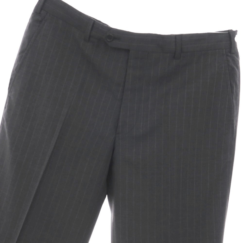 【中古】アルマーニ コレッツォーニ ARMANI COLLEZIONI ウール ピンストライプ ドレススラックスパンツ グレーxホワイト【サイズ50】【 状態ランクC 】【 メンズ 】