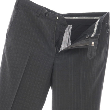 【中古】アルマーニ コレッツォーニ ARMANI COLLEZIONI ウール ピンストライプ ドレススラックスパンツ グレーxホワイト【サイズ50】【 状態ランクC 】【 メンズ 】