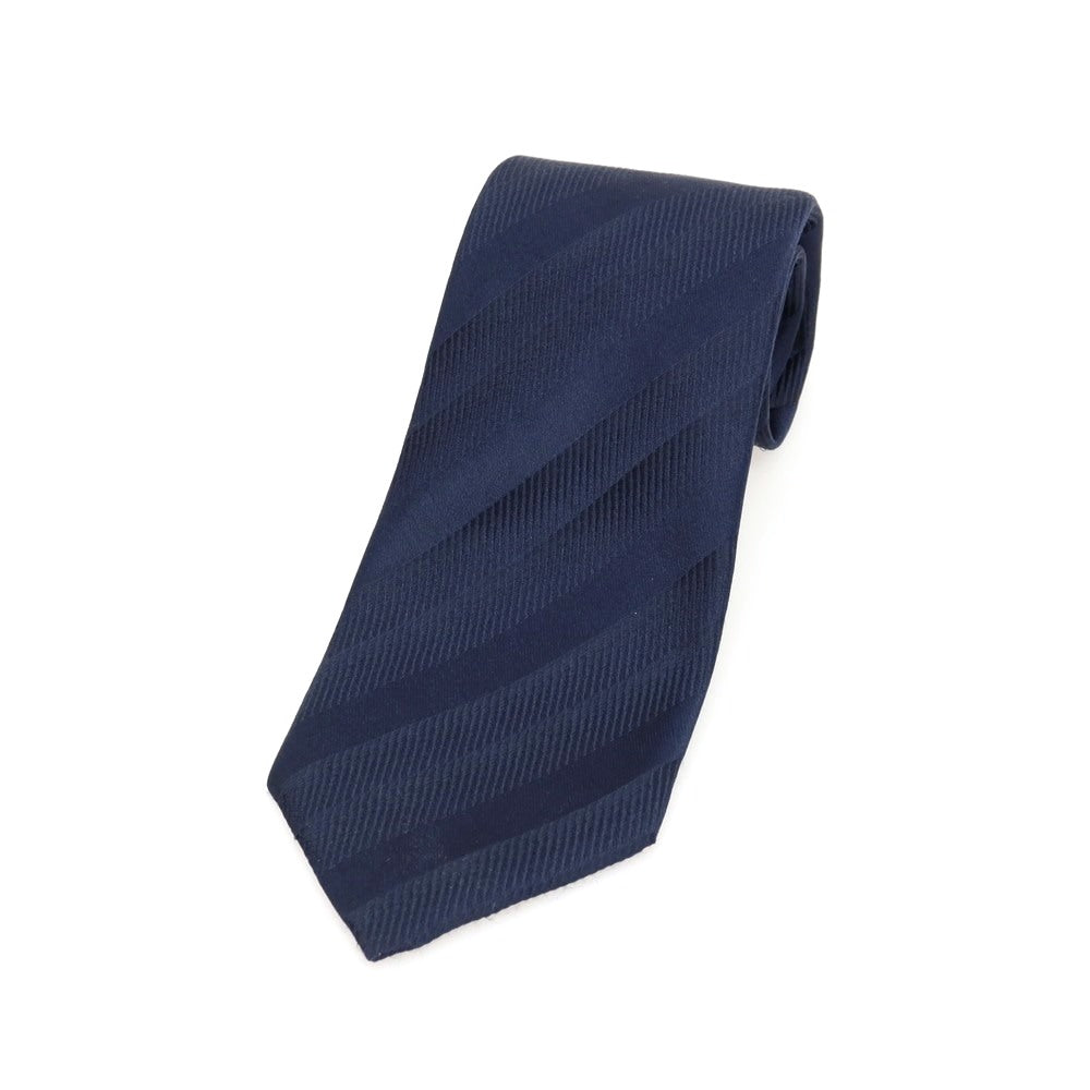 【中古】ジョルジオアルマーニ GIORGIO ARMANI シルク ストライプ柄ネクタイ ネイビー【 状態ランクC 】【 メンズ 】