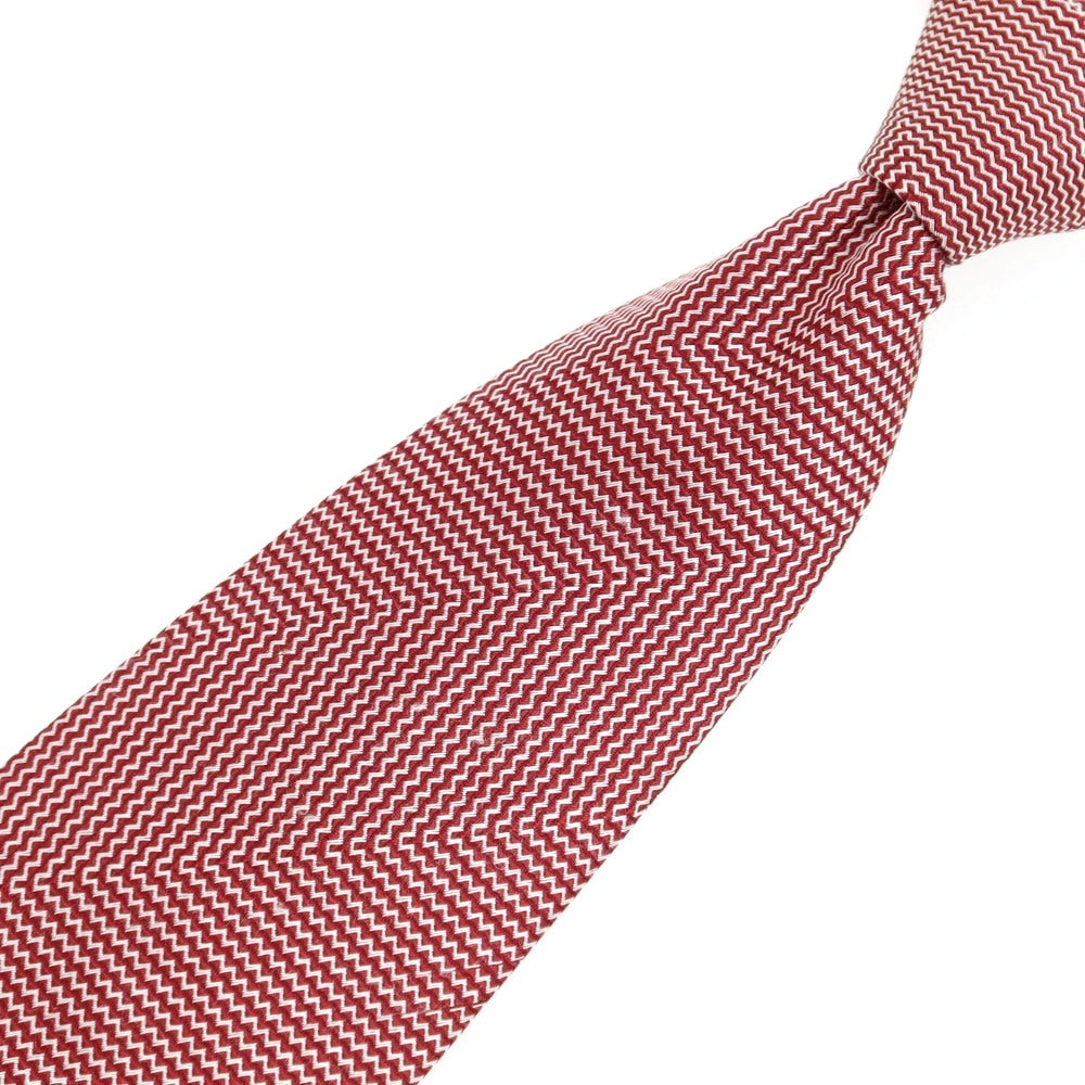 【中古】ジョルジオアルマーニ GIORGIO ARMANI シルク ネクタイ レッドxホワイト【 状態ランクC 】【 メンズ 】