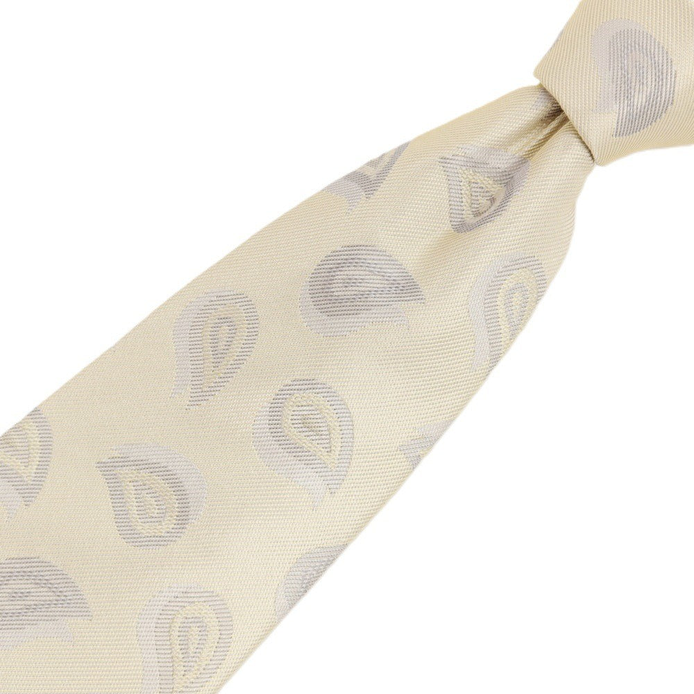 【中古】ジョルジオアルマーニ GIORGIO ARMANI シルク ペイズリー柄ネクタイ ベージュxグレー【 状態ランクC 】【 メンズ 】
