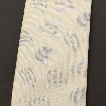 【中古】ジョルジオアルマーニ GIORGIO ARMANI シルク ペイズリー柄ネクタイ ベージュxグレー【 状態ランクC 】【 メンズ 】