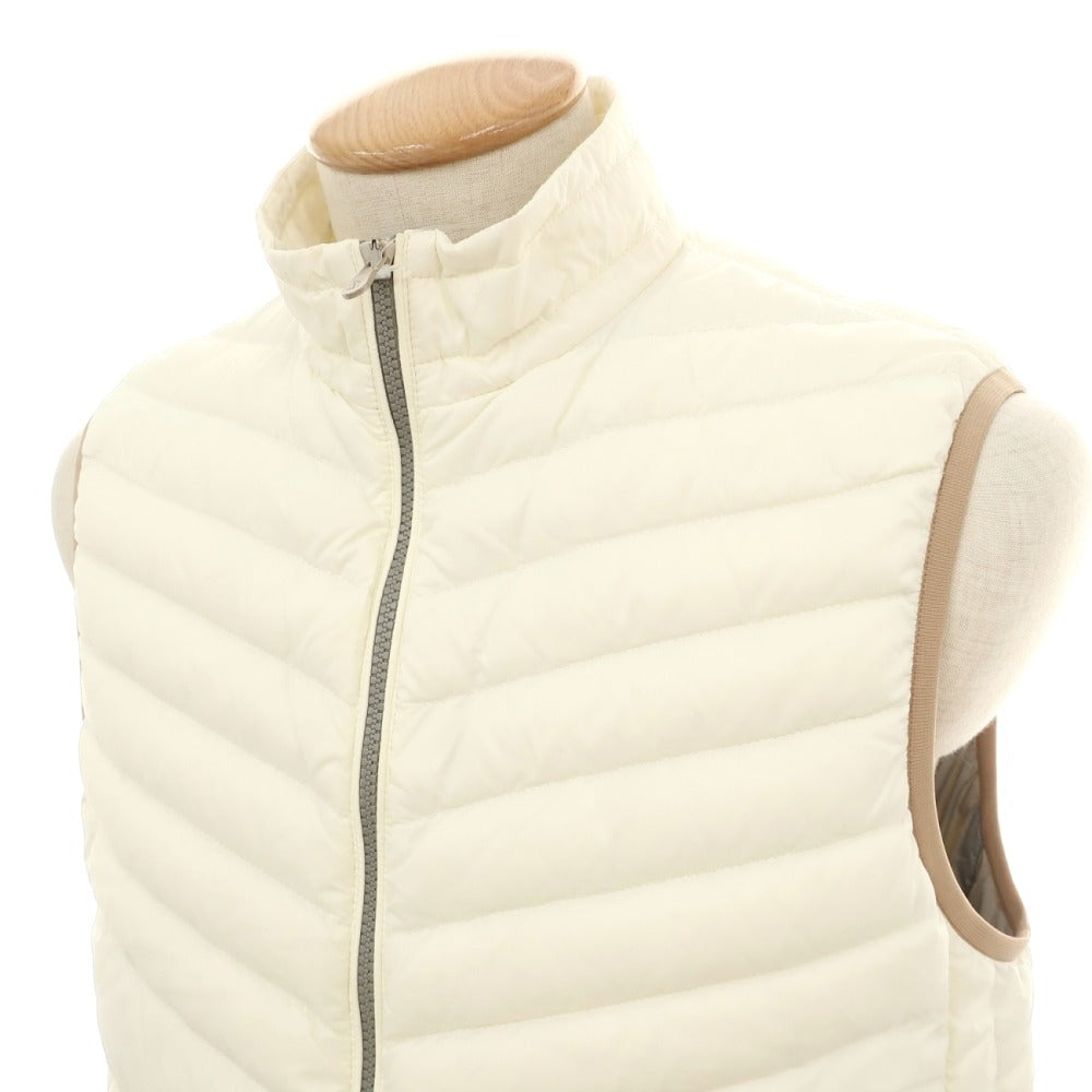 【中古】ブルネロクチネリ Brunello Cucinelli ナイロン スタンドカラー ダブルジップ ダウンベスト アイボリー【サイズS】【 状態ランクB 】【 メンズ 】