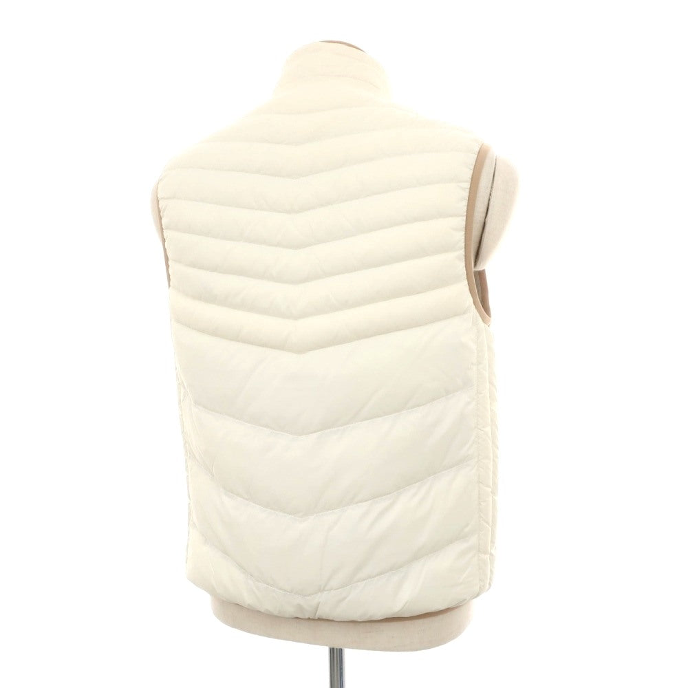 【中古】ブルネロクチネリ Brunello Cucinelli ナイロン スタンドカラー ダブルジップ ダウンベスト アイボリー【サイズS】【 状態ランクB 】【 メンズ 】