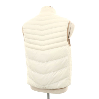 【中古】ブルネロクチネリ Brunello Cucinelli ナイロン スタンドカラー ダブルジップ ダウンベスト アイボリー【サイズS】【 状態ランクB 】【 メンズ 】
