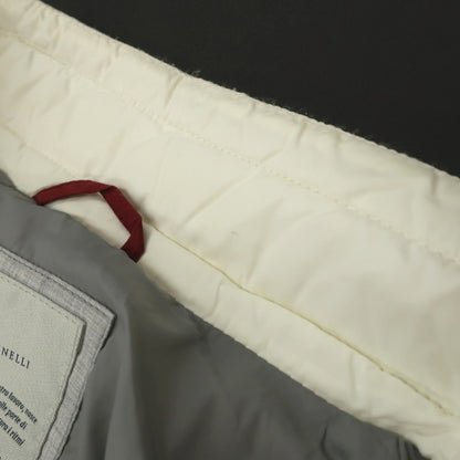 【中古】ブルネロクチネリ Brunello Cucinelli ナイロン スタンドカラー ダブルジップ ダウンベスト アイボリー【サイズS】【 状態ランクB 】【 メンズ 】