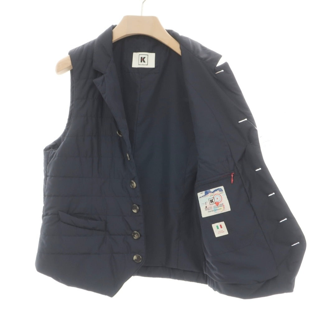 【中古】キーレッド ケイレッド KIRED ポリエステル 中綿ベスト ジレ ネイビー【サイズ50】【 状態ランクB 】【 メンズ 】