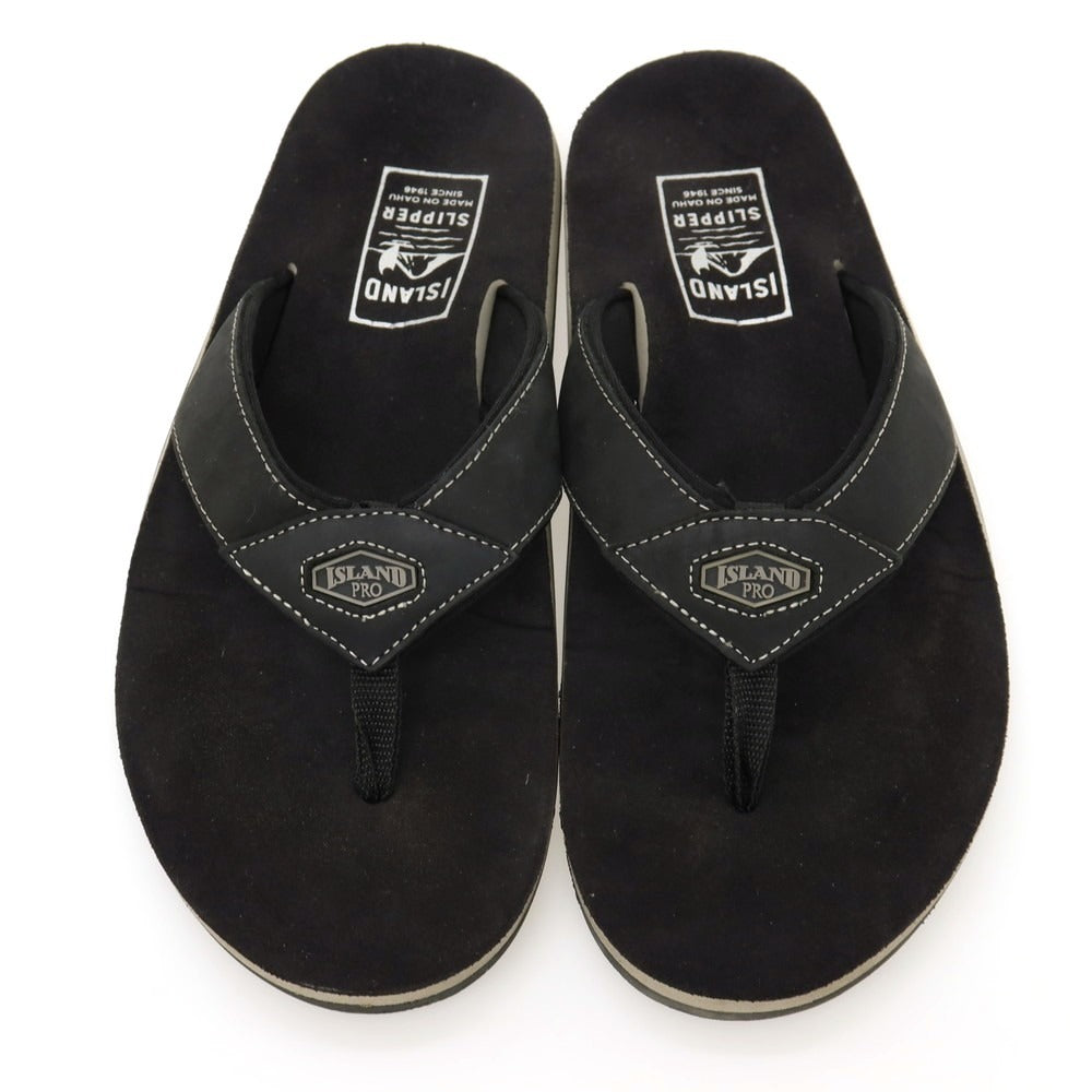 【中古】アイランドスリッパ ISLAND SLIPPER レザー系 サンダル ブラック【サイズ10】【 状態ランクC 】【 メンズ 】