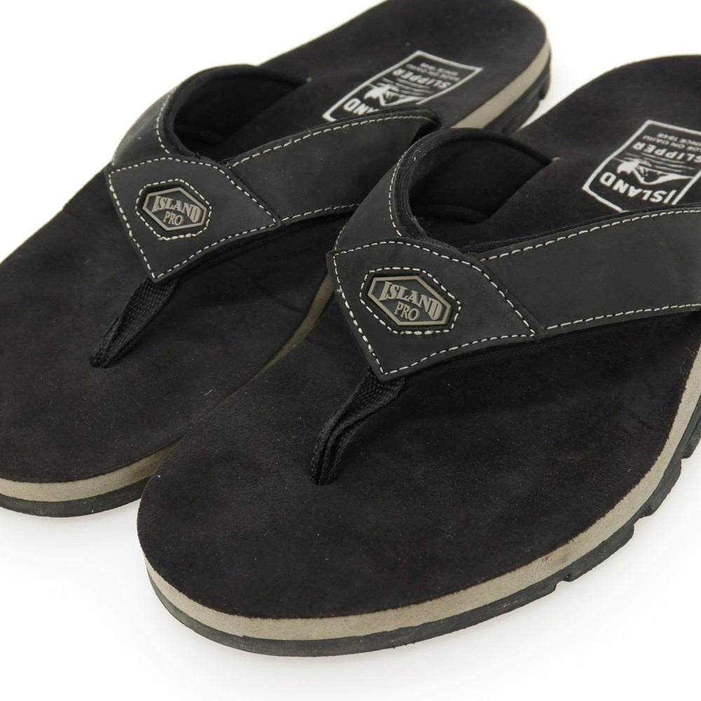 【中古】アイランドスリッパ ISLAND SLIPPER レザー系 サンダル ブラック【サイズ10】【 状態ランクC 】【 メンズ 】