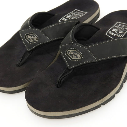 【中古】アイランドスリッパ ISLAND SLIPPER レザー系 サンダル ブラック【サイズ10】【 状態ランクC 】【 メンズ 】
