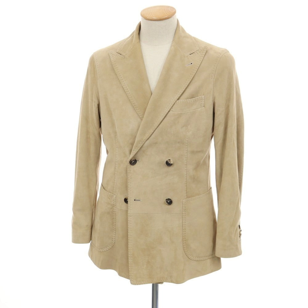 【中古】リングヂャケット RING JACKET 羊革 シープ スエード レザー ダブル4B カジュアルジャケット ベージュ【サイズ44】【 状態ランクC 】【 メンズ 】