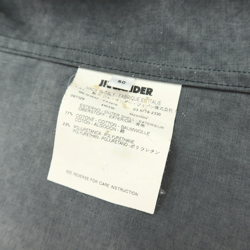 【中古】ジルサンダー JIL SANDER コットンポリウレタン ステンカラーコート ネイビー【サイズ50】【 状態ランクC 】【 メンズ 】