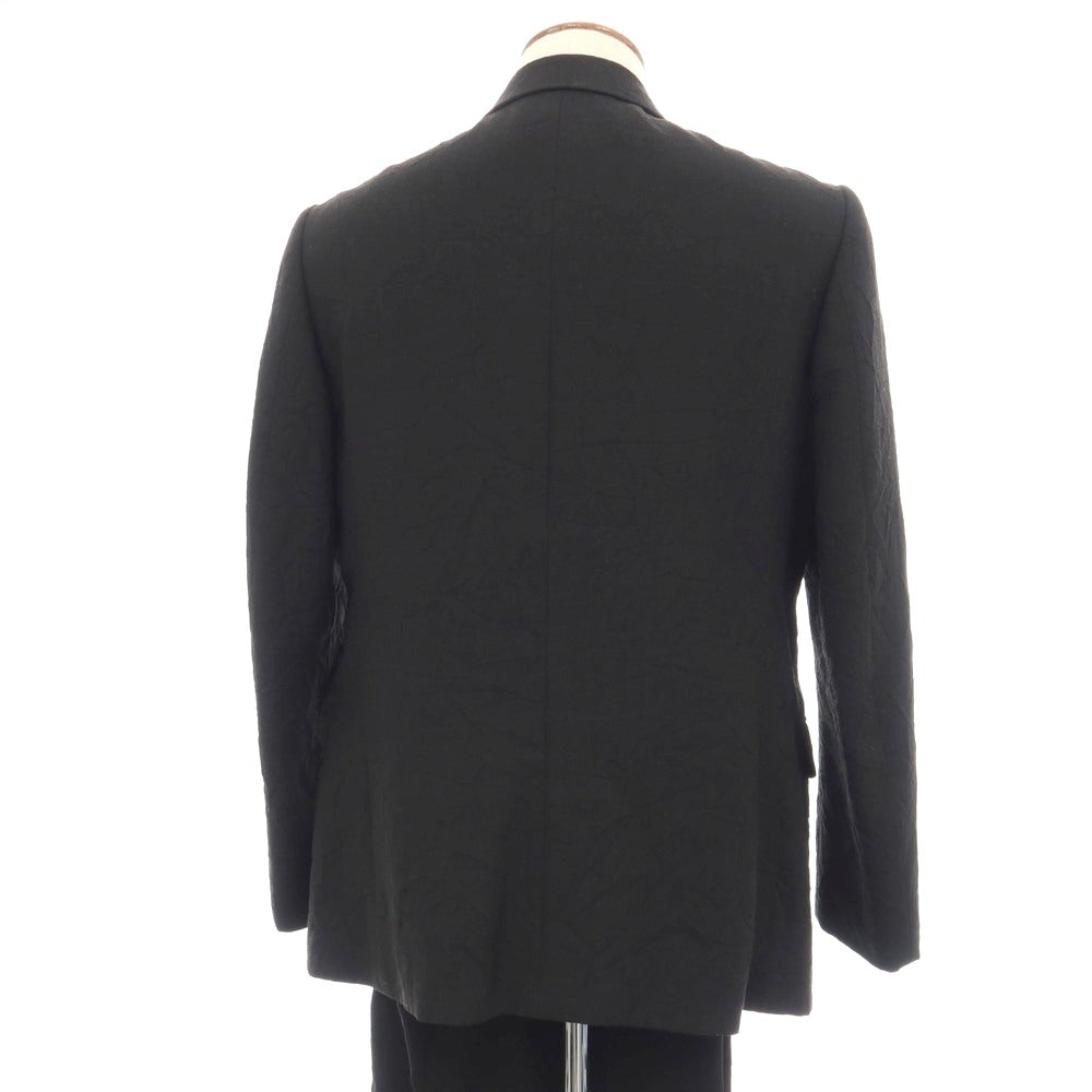 【中古】イッセイミヤケ メン ISSEY MIYAKE MEN シワ加工 リネンウールキュプラ 3つボタンスーツ セットアップ ブラック【サイズ2】【 状態ランクC 】【 メンズ 】