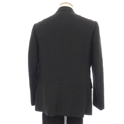 【中古】イッセイミヤケ メン ISSEY MIYAKE MEN シワ加工 リネンウールキュプラ 3つボタンスーツ セットアップ ブラック【サイズ2】【 状態ランクC 】【 メンズ 】