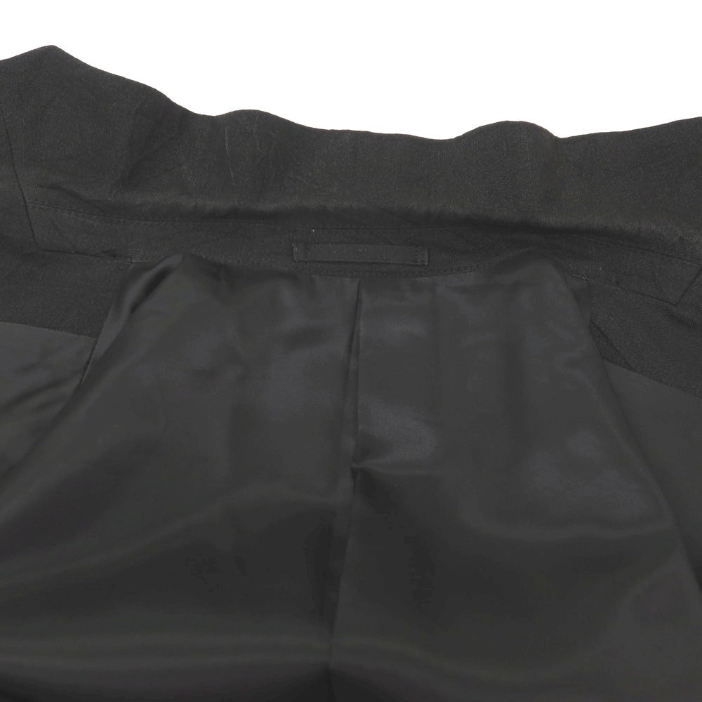 【中古】イッセイミヤケ メン ISSEY MIYAKE MEN シワ加工 リネンウールキュプラ 3つボタンスーツ セットアップ ブラック【サイズ2】【 状態ランクC 】【 メンズ 】