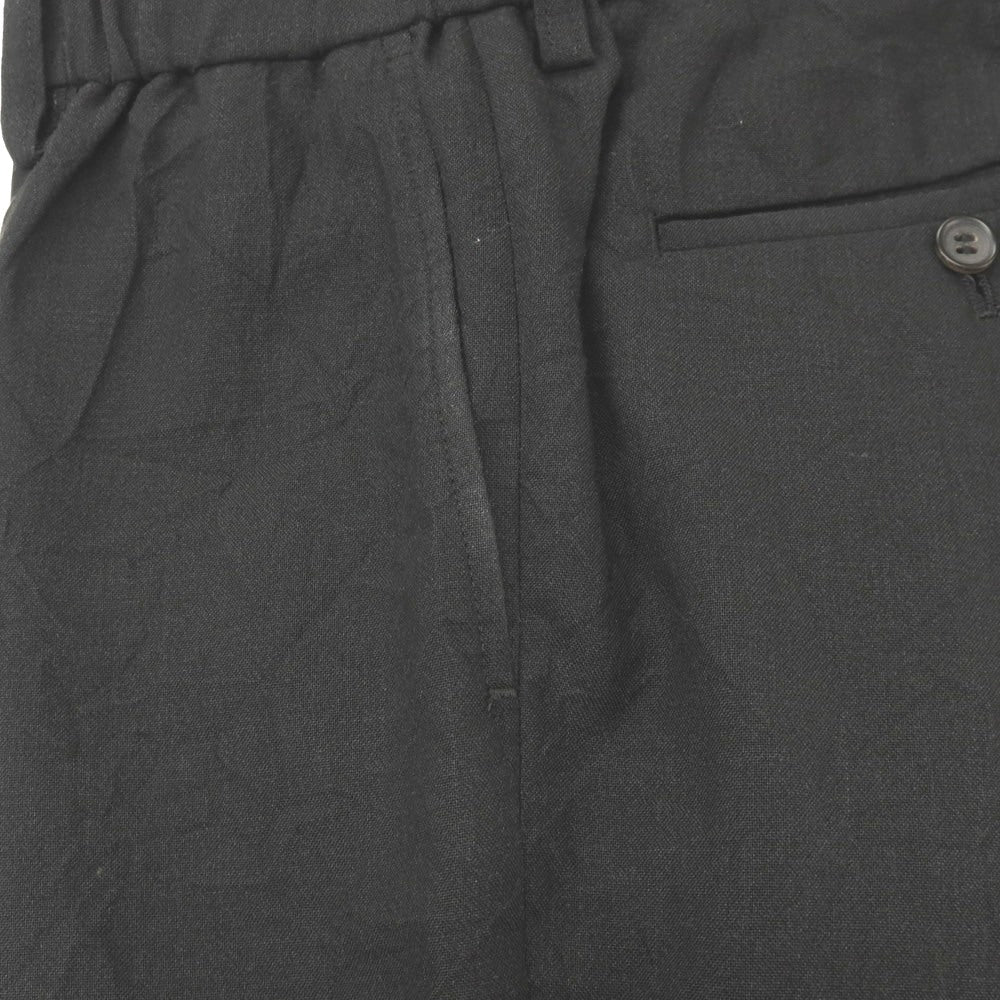 【中古】イッセイミヤケ メン ISSEY MIYAKE MEN シワ加工 リネンウールキュプラ 3つボタンスーツ セットアップ ブラック【サイズ2】【 状態ランクC 】【 メンズ 】