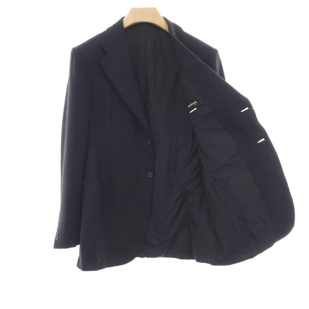 【中古】キートン Kiton カシミヤ 2つボタン テーラードジャケット ネイビー【サイズ48 DropR7】【 状態ランクC 】【 メンズ 】