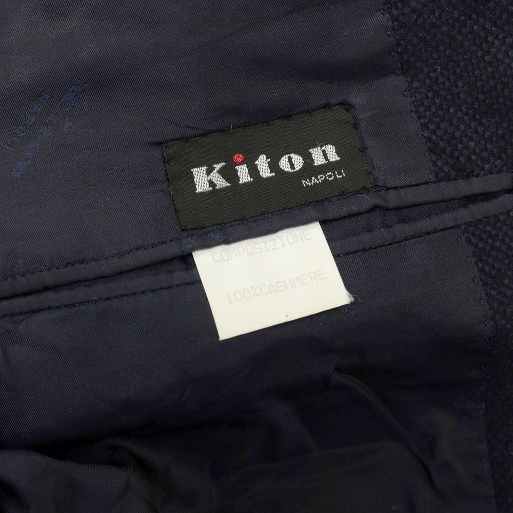 【中古】キートン Kiton カシミヤ 2つボタン テーラードジャケット ネイビー【サイズ48 DropR7】【 状態ランクC 】【 メンズ 】