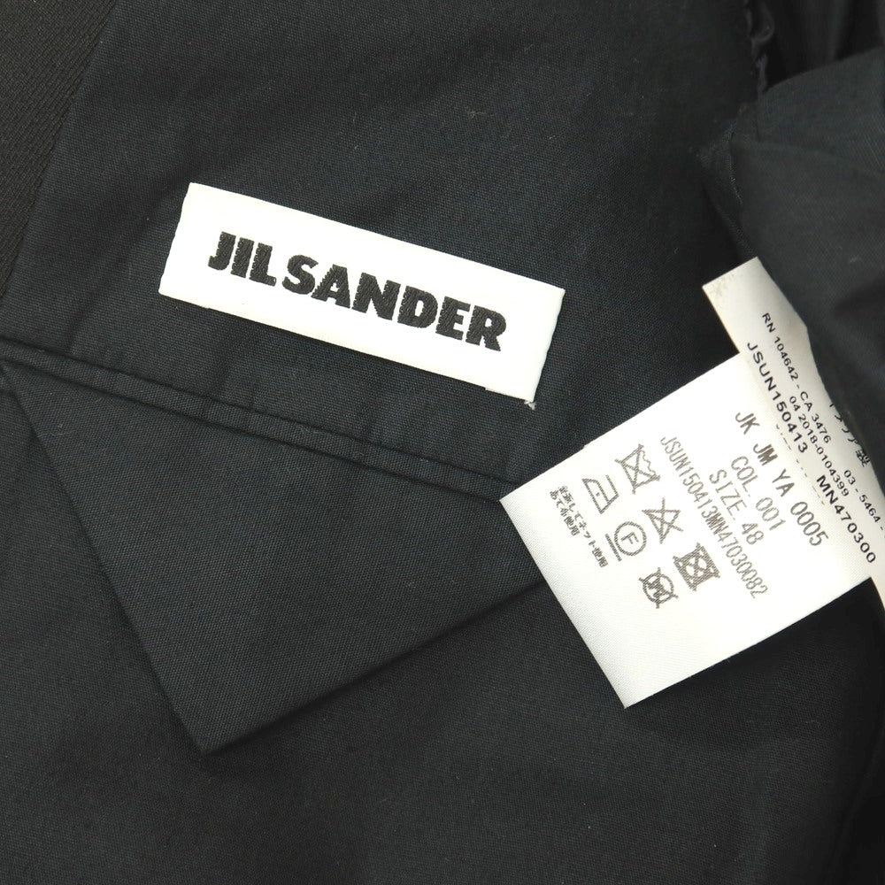 【中古】ジルサンダー JIL SANDER ナイロンシルク 2B テーラードジャケット ブラック【サイズ48】【 状態ランクC 】【 メンズ 】