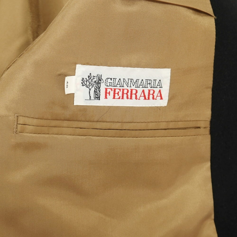 【中古】ジャンマリア フェラーラ GIANMARIA FERRARA カシミヤ マオカラー カジュアルジャケット ブラック【サイズ48】【 状態ランクB 】【 メンズ 】