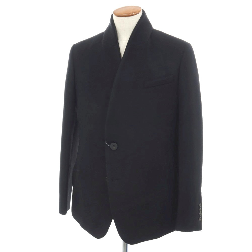 【中古】ウーヨンミ WOOYOUNGMI ウールコットン 2つボタン ノーカラージャケット ブラック【サイズ48】【 状態ランクB 】【 メンズ 】